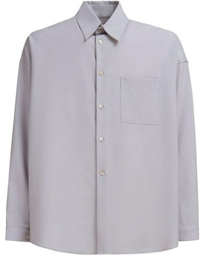 Marni Button-up Virgin Wool Shirt - Blue