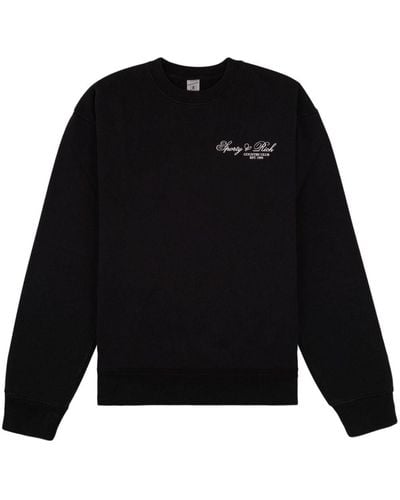 Sporty & Rich Logo-print Cotton Sweatshirt - Black