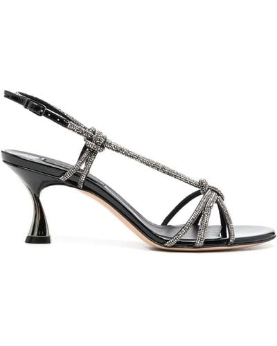 Casadei Crystal-embellished Strappy Sandals - Black