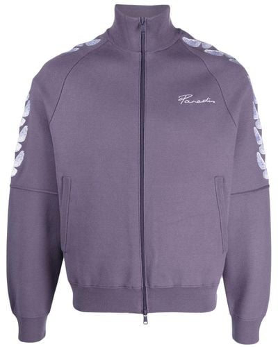 3.PARADIS Dove-print Zip-up Sweatshirt - Purple