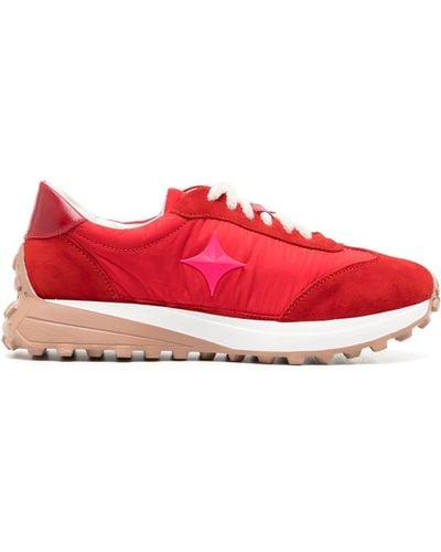 Madison Maison Star Suede-trimmed Trainers - Red