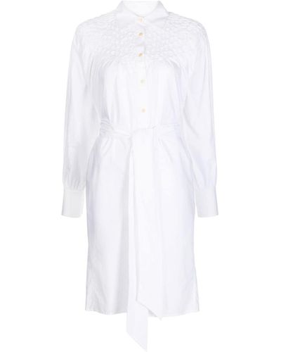 Merlette Crescent Tied-waist Dress - White