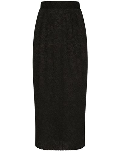 Dolce & Gabbana フローラルレース スカート - ブラック