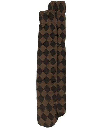 Uma Wang Diamond-pattern Socks - Brown