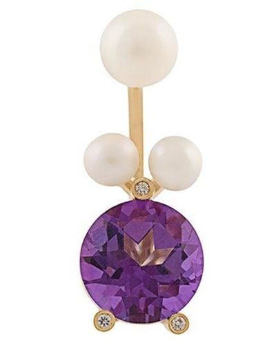 Delfina Delettrez 'magic Triangle Pearl Piercing' Diamond Ring - Pink