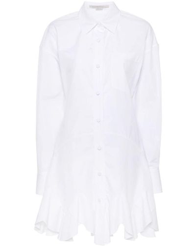 Stella McCartney Logo-embroidered Poplin Mini Dress - White