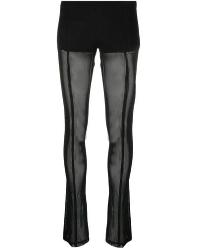 Blumarine Pantalones semitranslúcidos de talle bajo - Negro