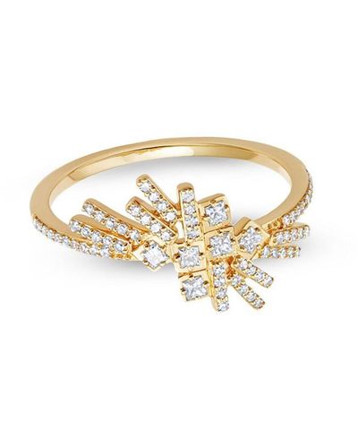 Astley Clarke 14kt Yellow Gold Comet Flare Diamond Ring - White