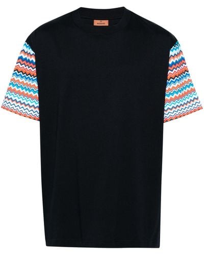 Missoni T-shirt Met Zigzag Mouwen - Zwart