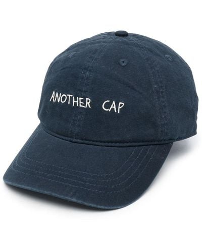 Another Aspect Embroidered-slogan Baseball Cap - Blue