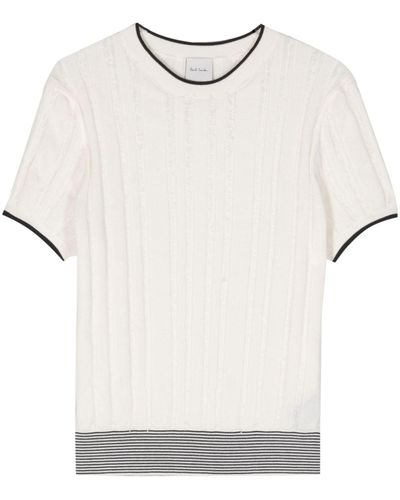 Paul Smith Ribbed Organic Cotton Top - White
