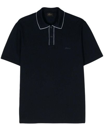 Brioni Logo-embroidered cotton polo shirt - Schwarz