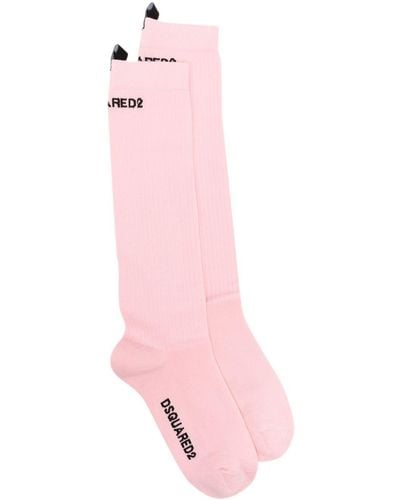 DSquared² Logo-print Socks - Pink
