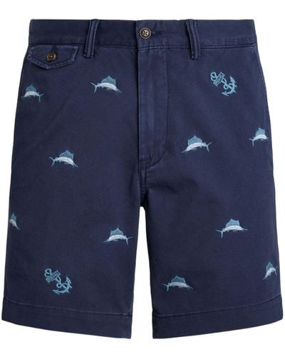 Polo Ralph Lauren Pantalones cortos chino bordadas - Azul