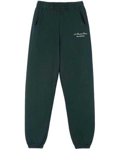 Sporty & Rich Faubourg Cotton Track Pants - Green