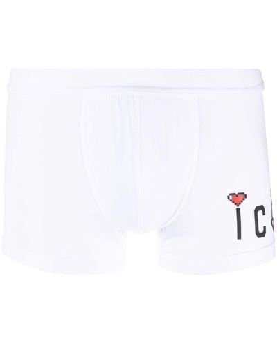 DSquared² Shorts mit Logo-Print - Weiß