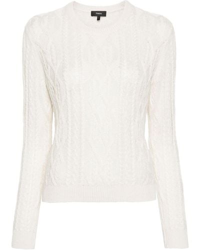Theory Cable-knit Jumper - White