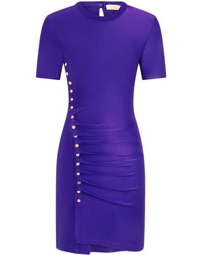 Rabanne Drapé Pression Mini Dress - Purple