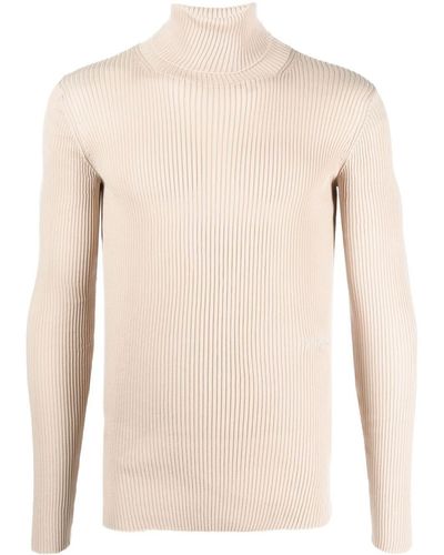 Off-White c/o Virgil Abloh Ribbed Turtleneck Sweater - Natural