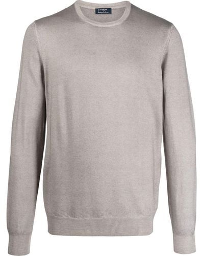 Barba Napoli Virgin Wool Crew-neck Sweater - Gray