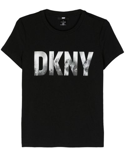 DKNY T-shirt Met Logoprint - Zwart