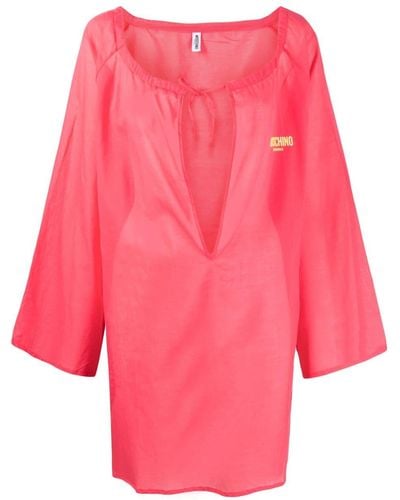 Moschino Kleid mit Logo-Print - Rot