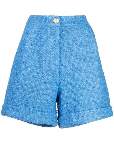Edward Achour Paris Pantalones cortos de tweed - Azul