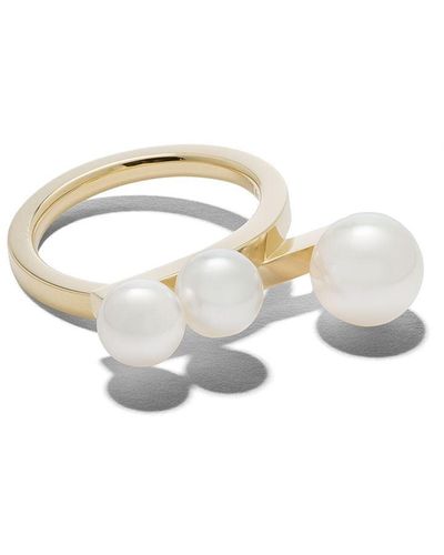 Tasaki 18kt Yellow Gold Collection Line Balance Loop Pearl Ring - Multicolour