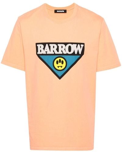 Barrow Katoenen T-shirt Met Logoprint - Oranje
