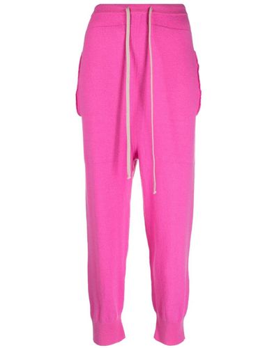 Rick Owens Cashmere Track Trousers - Pink