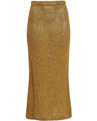 Altuzarra Metallic Maxi-rok - Naturel