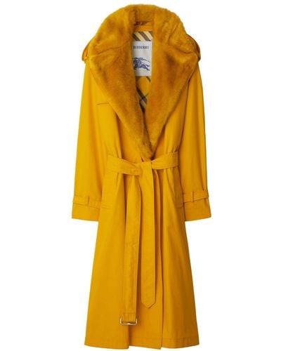 Burberry Kennington Belted Trench Coat - Yellow
