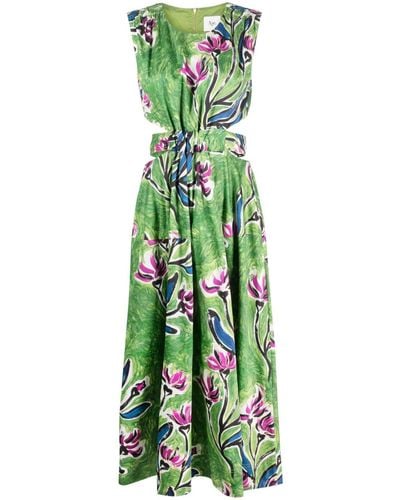 Aje. Zorina Tie-detail Midi Dress - Green