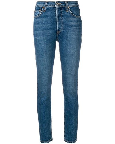 RE/DONE Jeans skinny a vita bassa - Blu