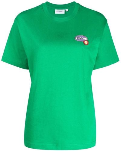 Chocoolate Slogan-print Short-sleeve T-shirt - Green