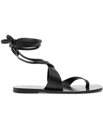 A.Emery Margaux Tie-fastening Leather Sandals - Black