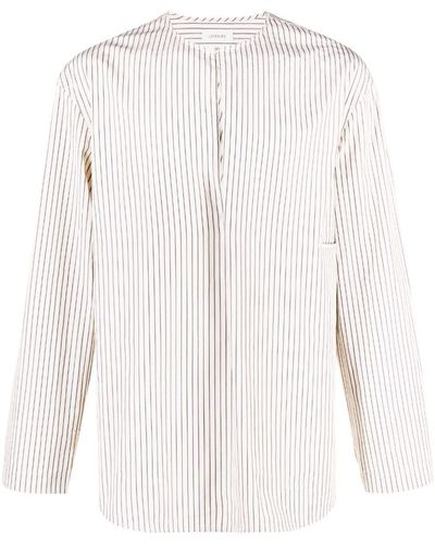 Lemaire Gusset-detail Striped Shirt - White