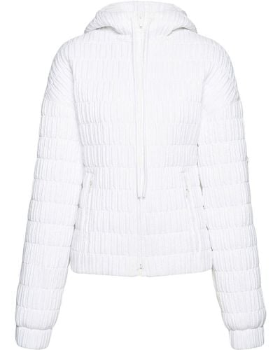 Ferragamo Quilted Hooded Bomber Jacket - White
