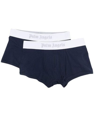 Palm Angels Shorts mit Logo-Bund - Blau