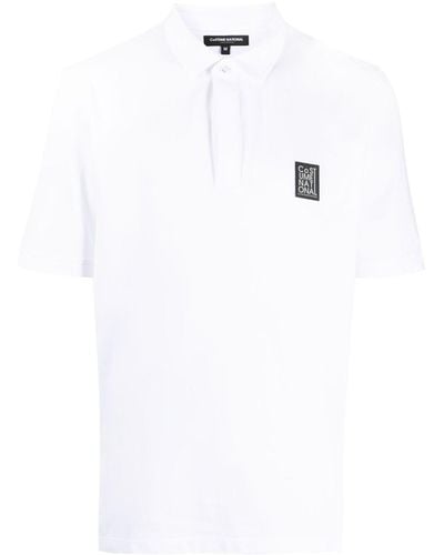 CoSTUME NATIONAL Poloshirt aus Pikee mit Logo-Patch - Weiß
