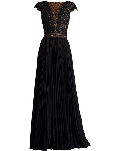 Tadashi Shoji Kurzärmeliges Kleid mit Stickerei - Schwarz