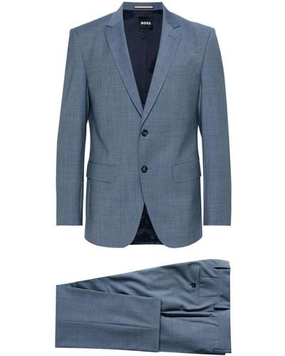 BOSS Einreihiger Gabardine-Anzug - Blau