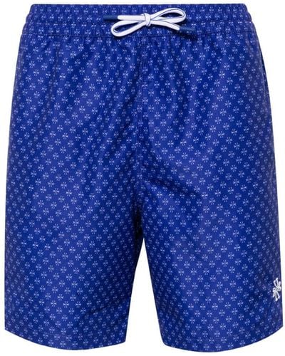 Jacob Cohen Logo-print Drawstring Swim Shorts - Blue