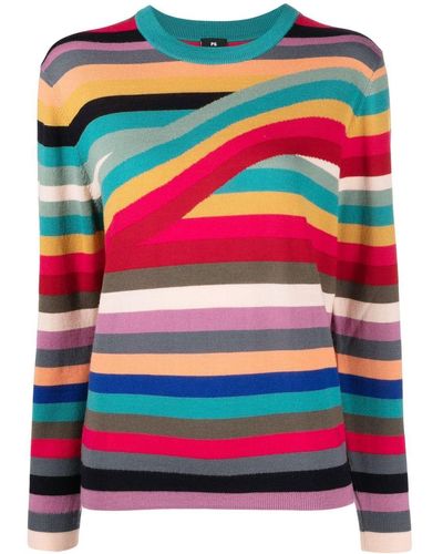 PS by Paul Smith Stripe-pattern Long-sleeve Jumper - Red