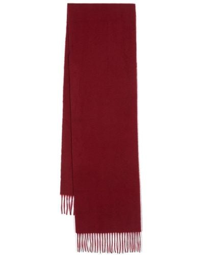 Aspinal of London Fringed Cashmere Scarf - Red