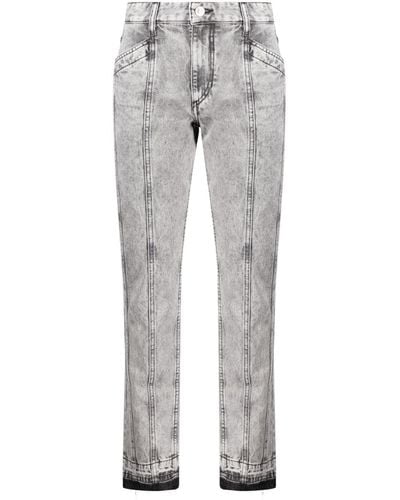 Isabel Marant Sulanoa Cropped Tapered-leg Jeans - Gray