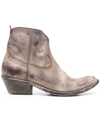 Golden Goose Almond-toe Ankle Boots - Brown