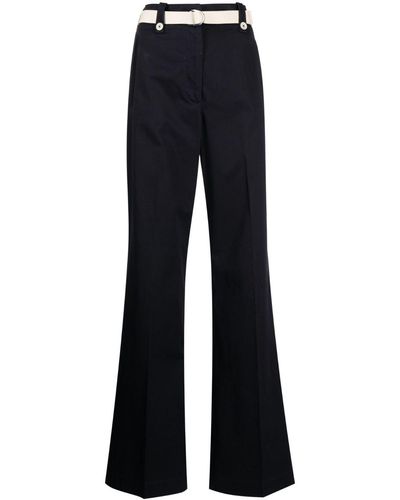 Moncler High-waisted Flared Trousers - Blue