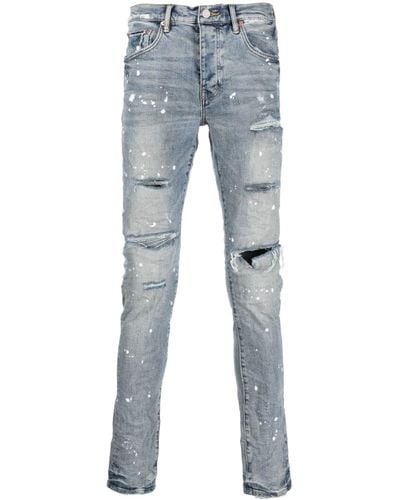 Purple Brand Ripped-detail Mid-rise Jeans - Blue
