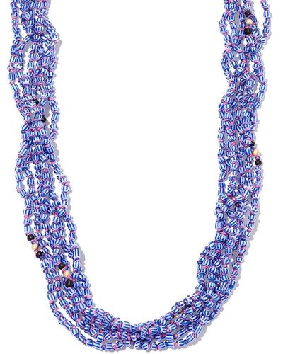 Marie Lichtenberg 9kt Yellow Gold Beaded Necklace - Blue